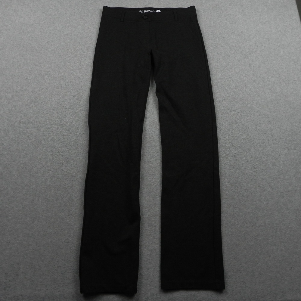 Betabrand Dress Pant Yoga Pants Womens S Black Rayon Blend Straight Leg Office